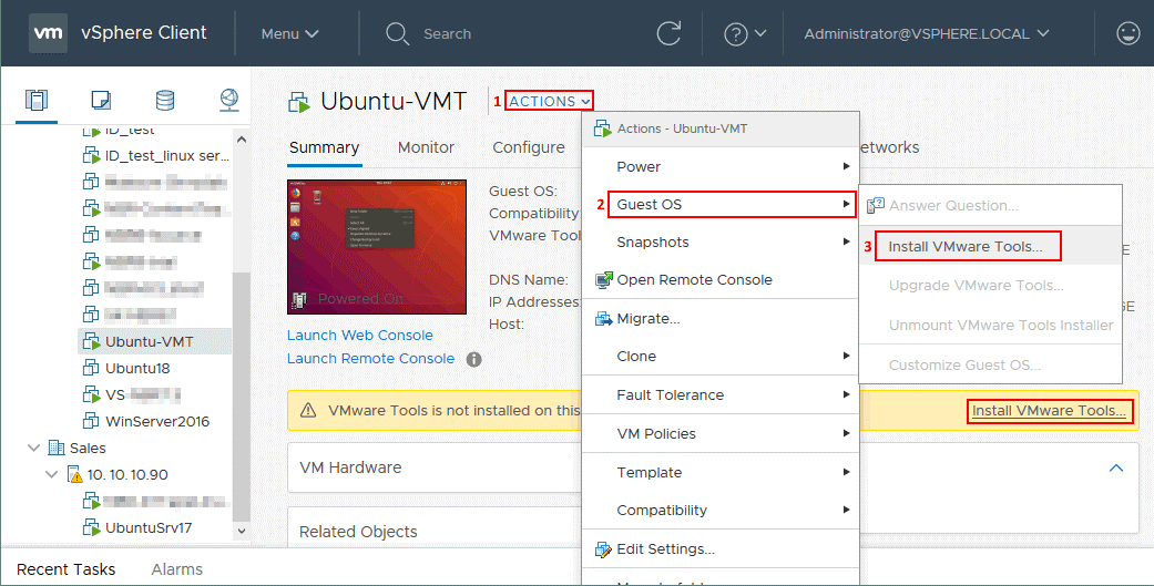 how to install vmware
